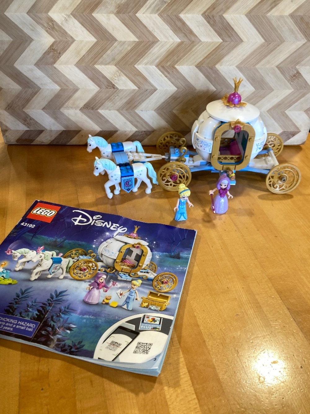 Lego Disney 43192 Cinderella’s Royal Carriage EUC No Box 98% Complete Retired